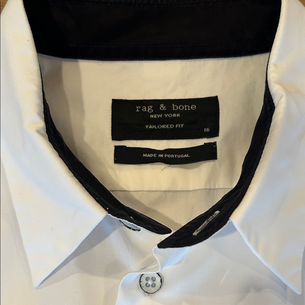 Mens Rag & Bone White Poplin dress shirt